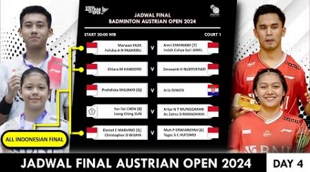 Hasil Semifinal &amp; Jadwal Final Austrian Open 2024. All Indonesian Final 3 Sektor #austrianopen2024