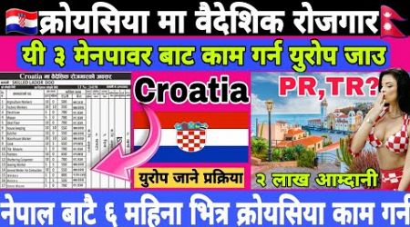 Croatia new update 2024 || Croatia work permit visa 2024 || Croatia working visa for Nepal