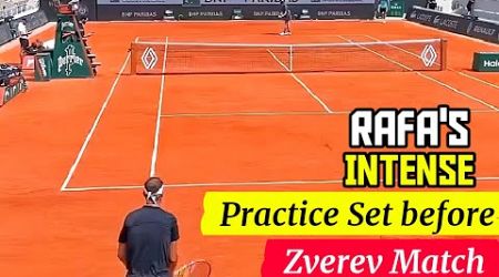 Rafael Nadal&#39;s Practices with High Intensity before Zverev Match at Roland Garros 2024