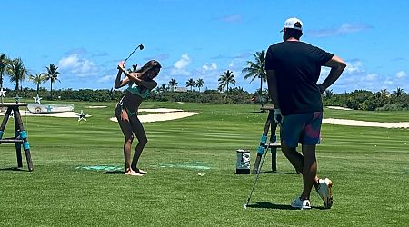 Brooks Koepka's model wife takes to golf course with LIV Golf star wearing bikini