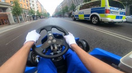 Gokart Driving On The Streets in Stockholm Sweden! (Frihamnen Marathon 2024) (Mario Kart)