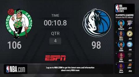 Boston Celtics vs Dallas Mavericks |#NBAFinals presented by YouTube TV Game 3 on ABC Live Scoreboard