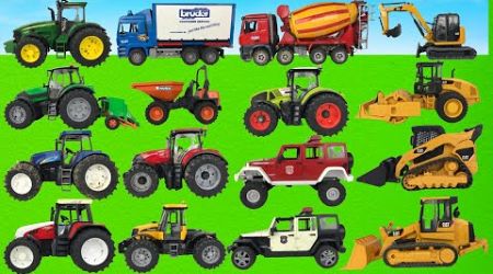 MEGA Bruder RC Tractor Crash! Toy Truck Tractor Excavator Police car