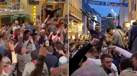 Boozy England fans drink in the Euro 2024 atmosphere ahead of first game vs Serbia