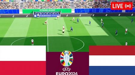 Poland vs Netherlands LIVE. 2024 UEFA Euro Cup Full Match - Video game simulation