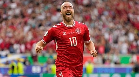 Eriksen scores for Denmark at Euro 2024, three years after his collapse on the field