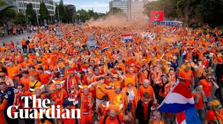 Netherlands fans dance in the streets of Hamburg ahead of first Euro 2024 match