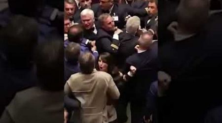 Brawl Breaks Out In Italian Parliament