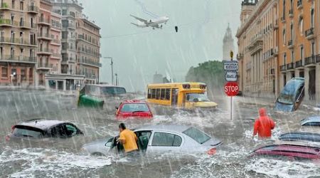 Dramatic Footage from Spain! Scary Flooding Destroyed half the city, evacuation of the population