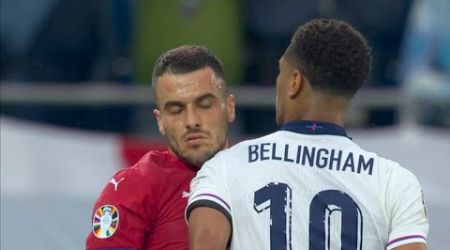 Jude Bellingham angrily pushed Filip Kostic and walk away, Serbia vs England, Euro Championship 2024