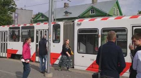 Estonia, Tallinn, tram 1 ride from Balti jaam to Linnahall + walk