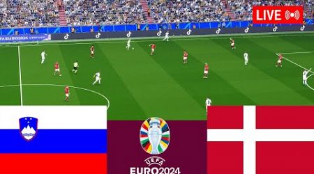 Slovenia vs Denmark LIVE. 2024 UEFA Euro Cup Full Match - Video game simulation