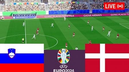 Slovenia vs Denmark LIVE. Euro 2024 Germany Full Match - Simulation Video Games