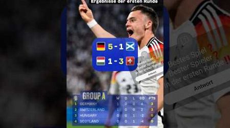 Ergebnisse und Tabelle der ersten Runde an alle Gruppen der Europameisterschaft #EURO2024