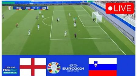 England vs Slovenia LIVE. Euro 2024 Germany Full Match - Simulation Video Games pes21