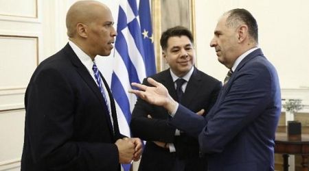 FM Gerapetritis and US Senator Booker discuss Greece-US cooperation across political, economic, defence and energy sectors