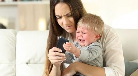 Children given digital devices then they are having tantrums do not learn to regulate emotions, study finds
