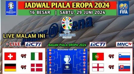 Jadwal Piala Eropa 2024 Malam Ini ~ JERMAN vs DENMARK ~ SWISS vs ITALIA ~ EURO 2024