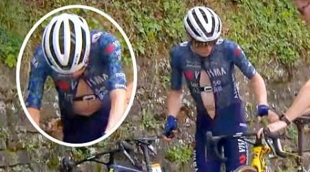 Jonas Vingegaard has a STRANGE Clothing Malfunction? Tour de France 2024 Stage 1