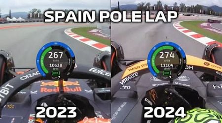 How Spain 2024 pole lap completely crushed 2023 - Norris vs Verstappen
