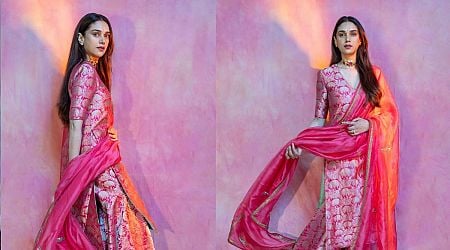 Aditi Rao Hydari Dazzles In Ethereal Pink Sharara Set, See Pics