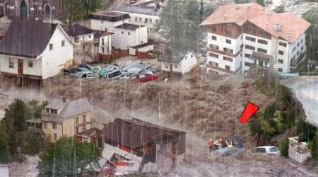 5 minutes ago, flash floods suddenly hit Italy and Switzerland! Tourist attractions were destroyed