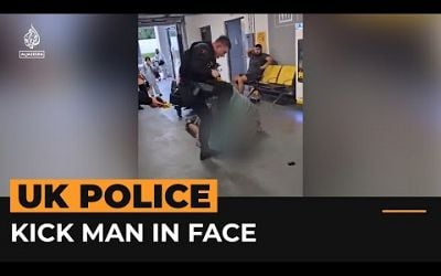 UK police officer filmed kicking man in the face | AJ #Shorts