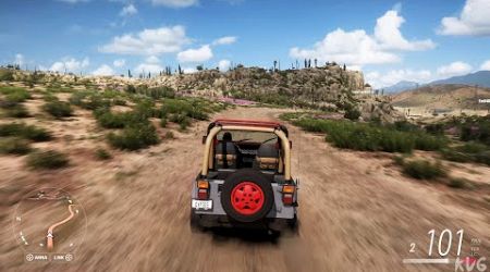 Forza Horizon 5 - Universal Sudios Jeep Wrangler Sahara &#39;Jurassic Park&#39; 1992 - Free Roam Gameplay