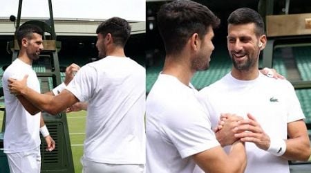 Djokovic&#39;s Reaction When Alcaraz Came to His Training to Surprise Him - Wimbledon 2024