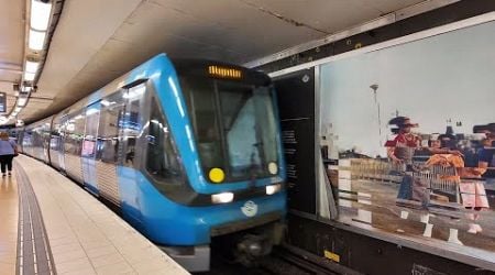 Sweden, Stockholm, subway ride from Slussen to Medborgarplatsen