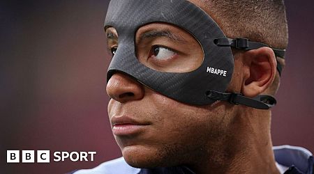 Mbappe scores twice in practice match wearing mask