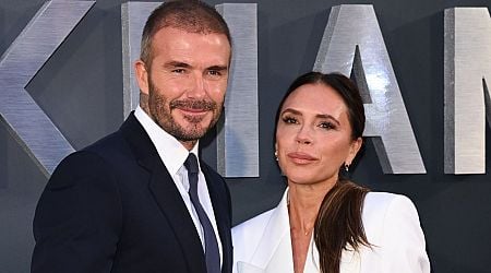David and Victoria Beckham re-wear their iconic purple wedding outfits 25 years later