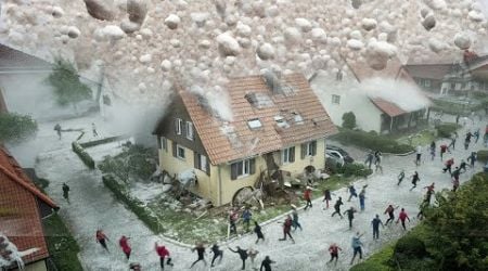 2 minutes ago in Croatia and Bosnia! Storms and large-scale hail bombarded homes