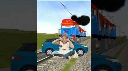 Car Takkar &amp; boy crying train I stops the trainl Beamng.drive Train simulator #shorts. #short #funny