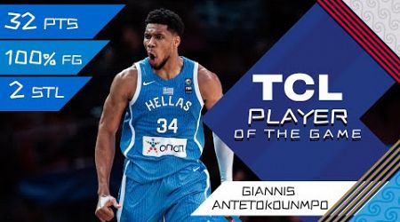Giannis Antetokounmpo (32 PTS) | TCL Player Of The Game | DOM vs GRE | FIBA OQT 2024 Greece