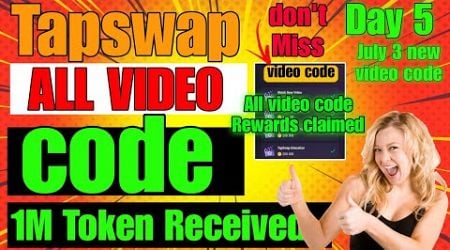 Tapswap All Video Code | Cinema Category All Tasks Video Code | Tapswap Video Code July 4 | Tapswap