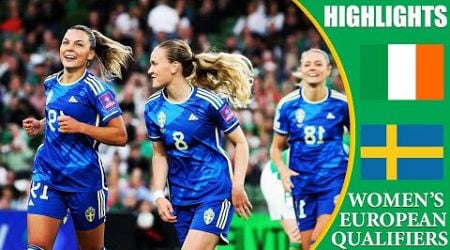Republic of Ireland vs Sweden || HIGHLIGHTS || Women&#39;s Euro 2025 Qualifiers