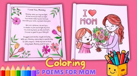 How to Coloring Flowers &amp; People - Me &amp; My Mommy Coloring Page &amp; Poems for Mom | Fun &amp; Easy Coloring