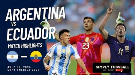 Argentina vs Ecuador 1-1 (PEN. 4-2) | 2024 Copa America | Full Game Highlights | English Commentary