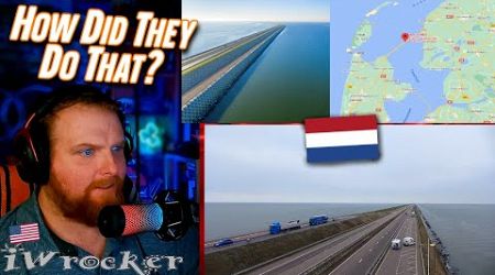American Reacts to Afsluitdijk Dam - Impressive Dutch Motorway in the Sea