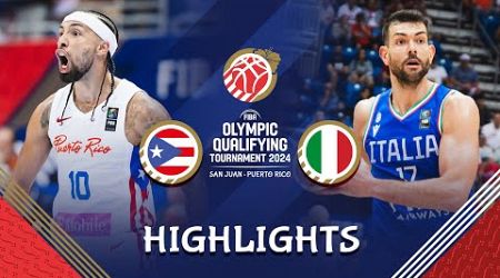 Jose Alvarado inspired Puerto Rico remain perfect vs Italy | Highlights | FIBA OQT 2024 Puerto Rico