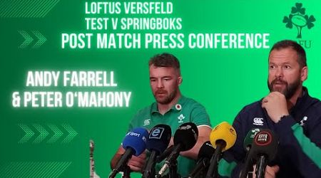 IRELAND: Post match press conference after loss to Boks at Loftus - Andy Farrell &amp; Peter O&#39;Mahony
