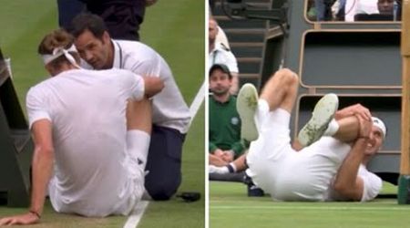 Alexander Zverev in agony after crashing into Wimbledon umpire&#39;s chair against Cam Norrie