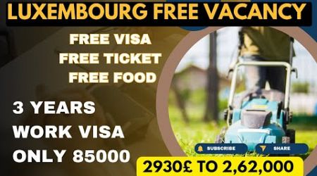 Luxembourg Free Work Visa 2024 | Luxembourg Free Vacancy 2024 | Free Luxembourg Jobs Vacancy 2024
