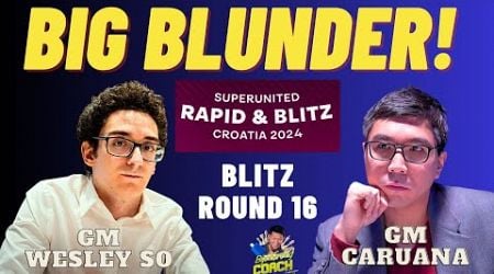 ANG SHARP NI WESLEY DITO! KITA LAHAT! Caruana vs So! Croatia Blitz Round 15