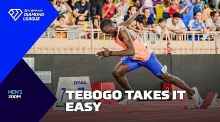 Letsile Tebogo JOGS over the line in Monaco 200m - Wanda Diamond League 2024