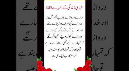 Sunehri Zindagi K Sunehri Asool||UrduQuotes||Shorts Video||Islamic Quotes||Urdu Poetry||Viral