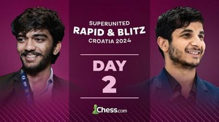 Day 2 Of SuperUnited Rapid &amp; Blitz Croatia 2024 ft. Gukesh, Vidit, Anish and others
