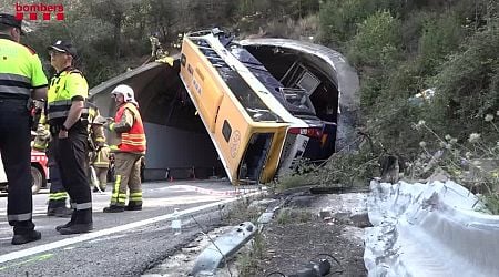 Freak bus crash leaves dozens injured in Catalonia