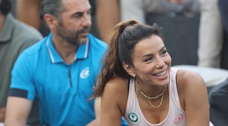 Pictured: Eva Longoria plays in padel tennis tournament in Spain after making permanent move to Marbella